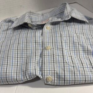 Cat & Jack Men's Light Blue and White Plaid Button-Down Shirt